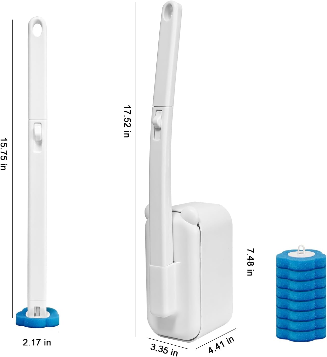 Disposable Wall Mounted Toilet Brush with 48 Refills