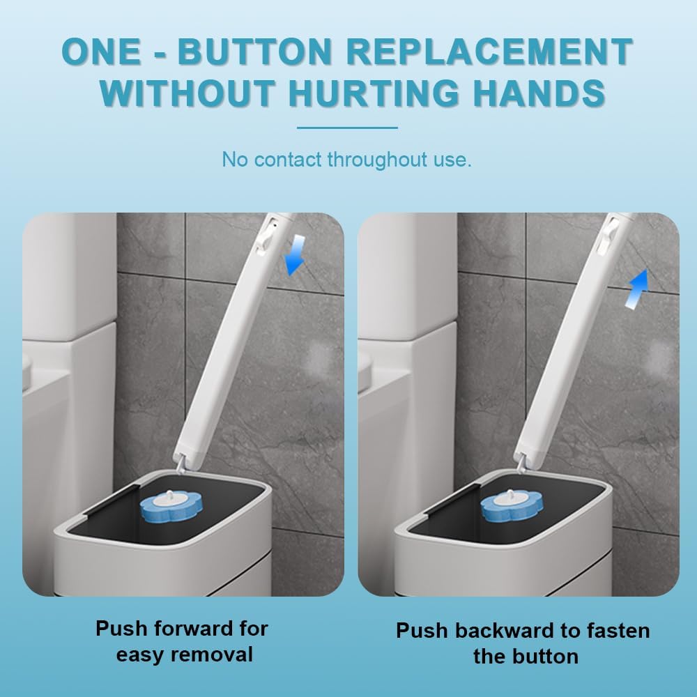 Disposable Wall Mounted Toilet Brush with 48 Refills