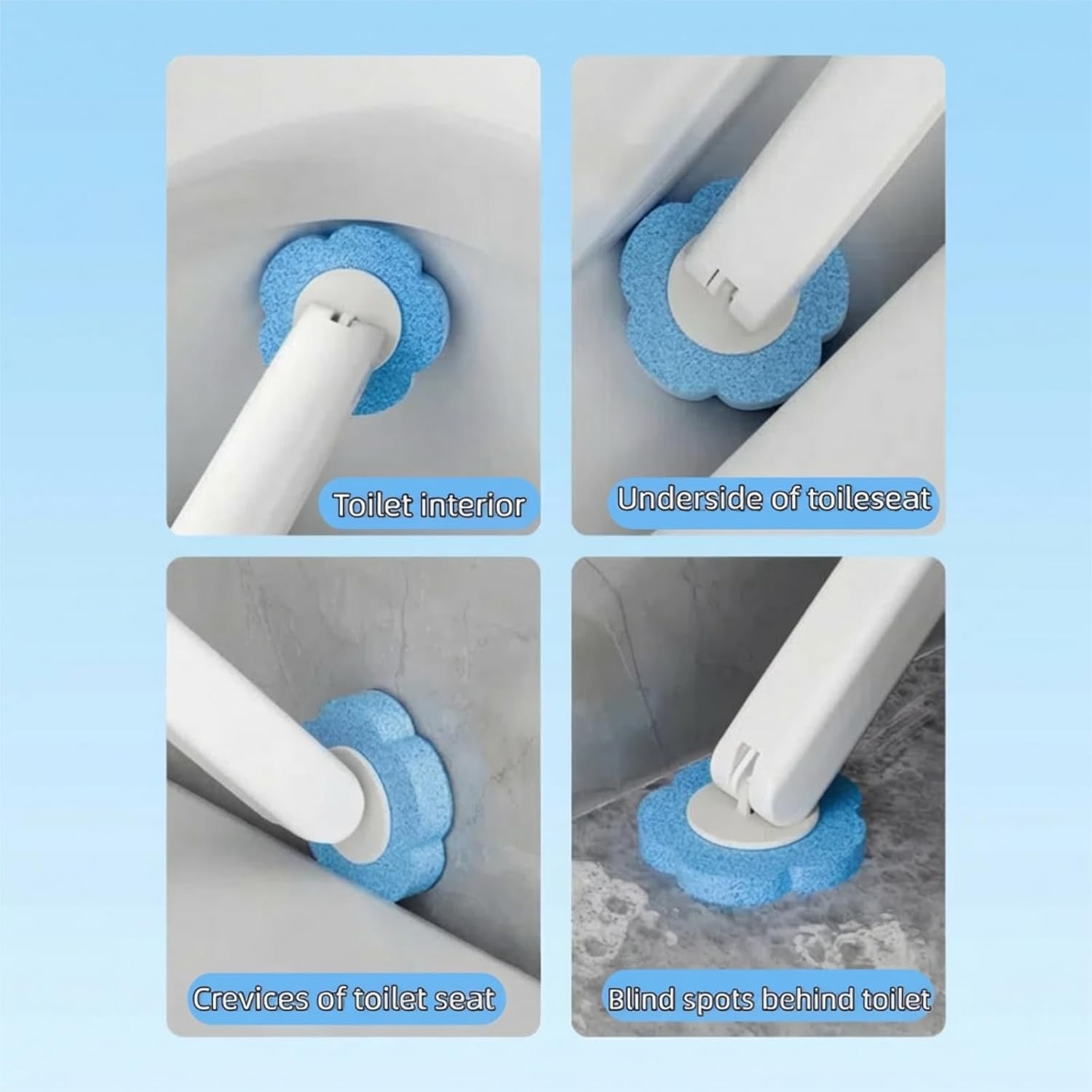 Disposable Wall Mounted Toilet Brush with 48 Refills
