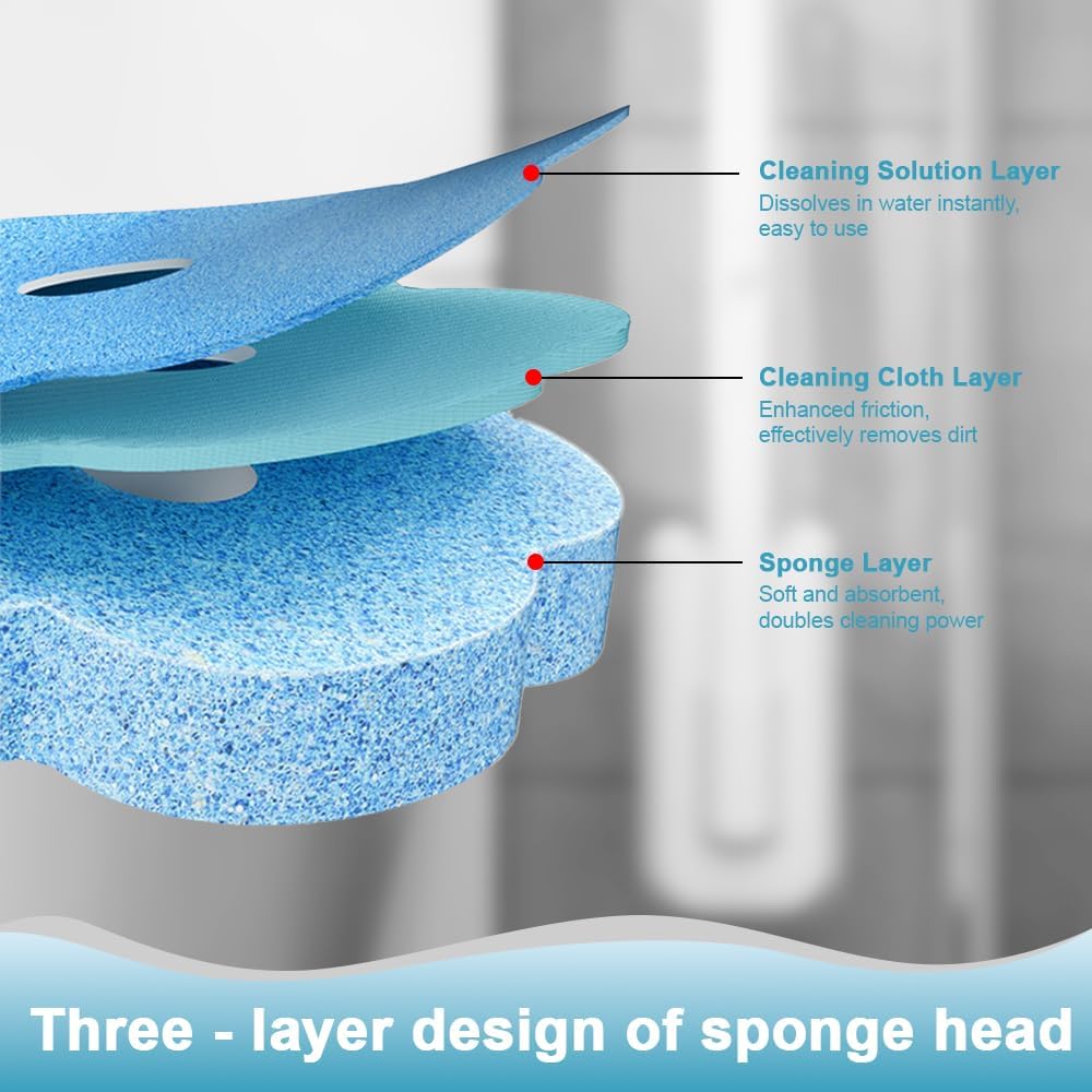 Disposable Wall Mounted Toilet Brush with 48 Refills